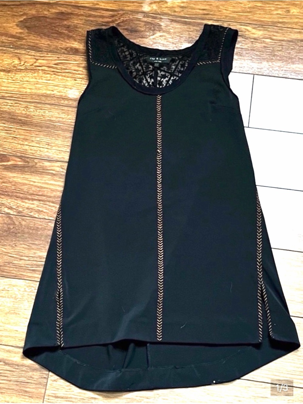 Rag & Bone Black Harper Stitched Sleeveless Top Size XS